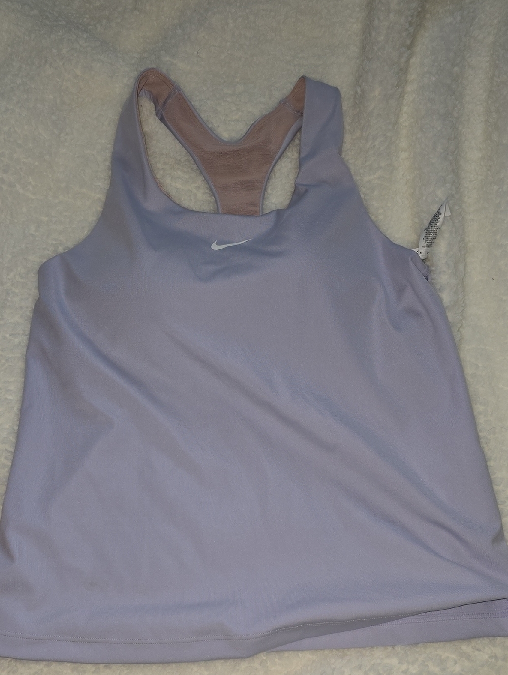Nike Lavender Racerback Athletic Tank with White Swoosh
